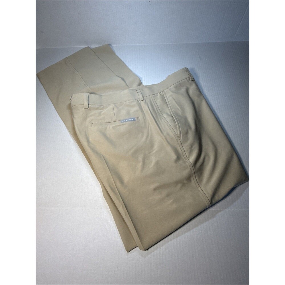 Dunning Mens Performance Golf Pants Stone Khaki Stretch Trousers 38x32